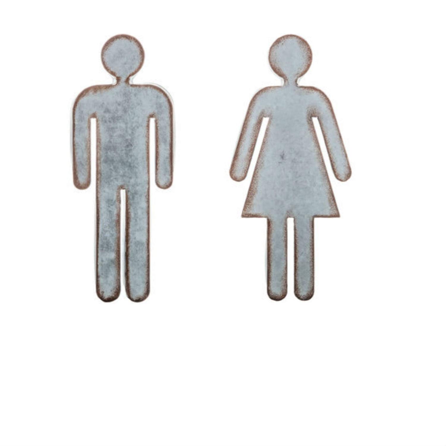 Amazon.com: Farmhouse Man and Woman Galvanized Metal Wall Sign Bundle -  Includes Galvanized Man and Galvanized Woman Wall Mountable Country Rustic  Metal Bathroom Signs for Rec Room, Bar, Home and Business :