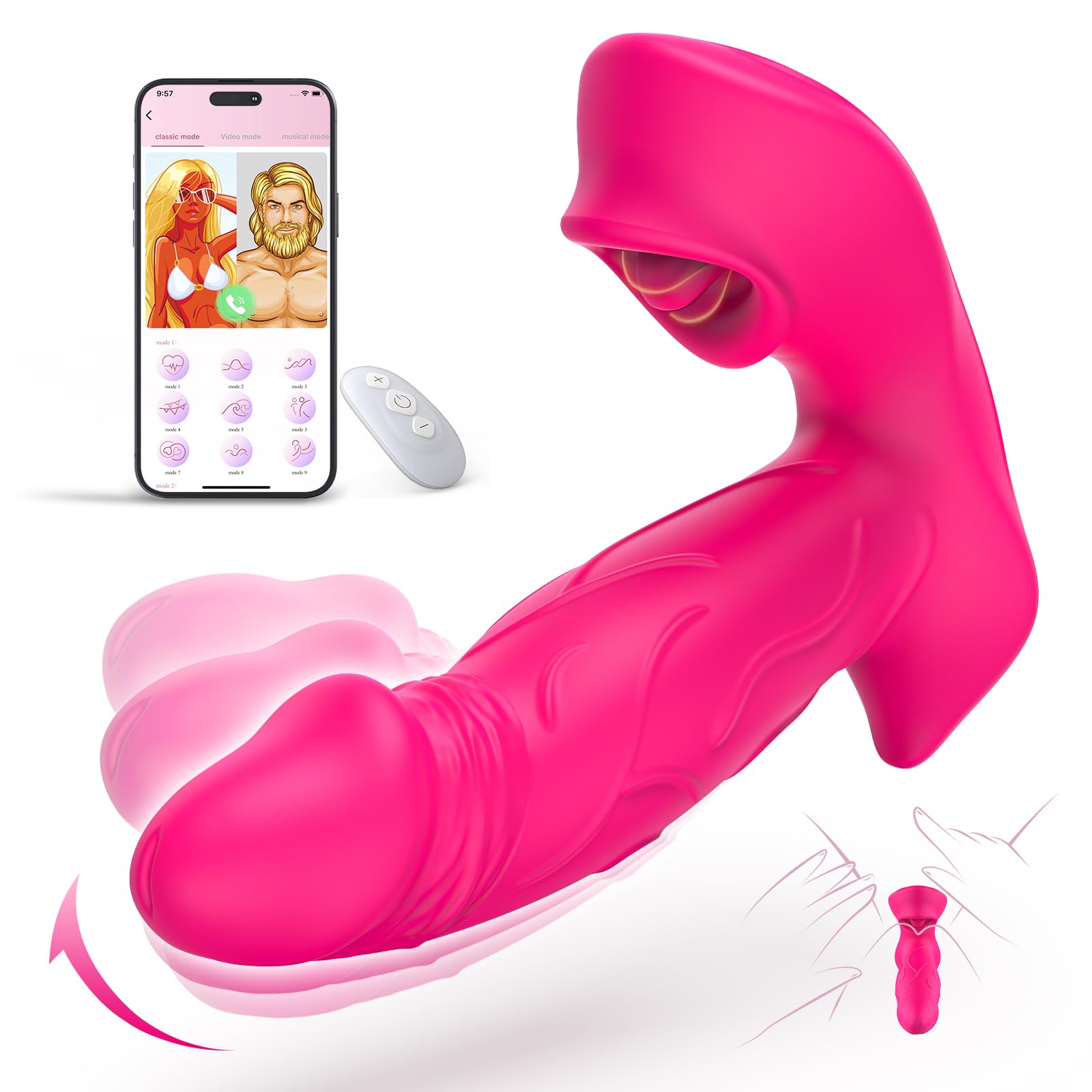 3 N 1 Vibratore Vibratoriper Donne Vibratoreper donna Professionale Piccolo Wireless Succhia Clitoride per Donna 10 *10 modes Sexytoysys Donna App Vibratore Dildo con Vibrazione, leccata, diteggiatura