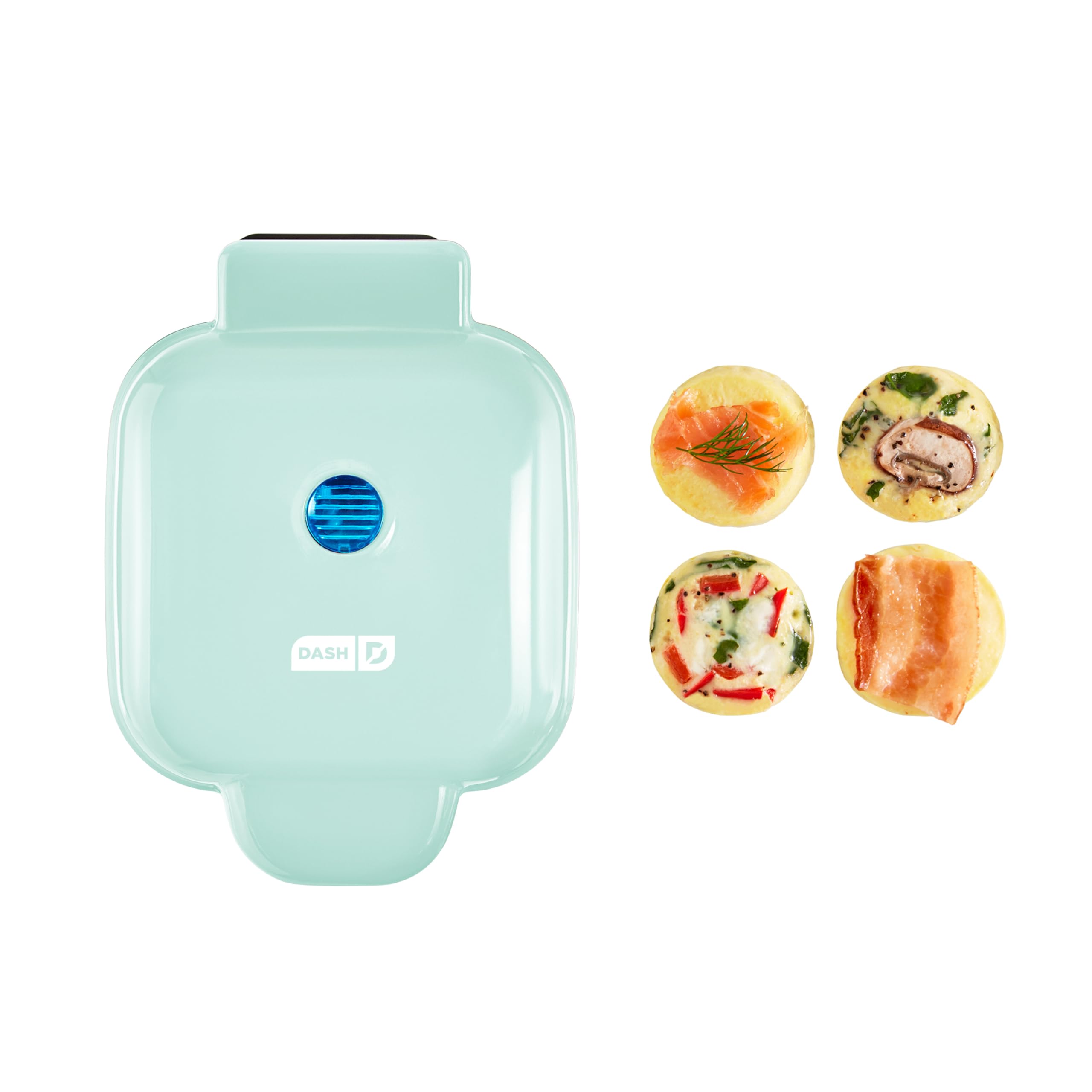 Dash Deluxe Egg Bite Maker - Electric Egg Bite Maker for Healthy Protein Snacks - Quick Cleanup, Space-Saving Design & Non-Slip Feet - 4 Servings, Aqua