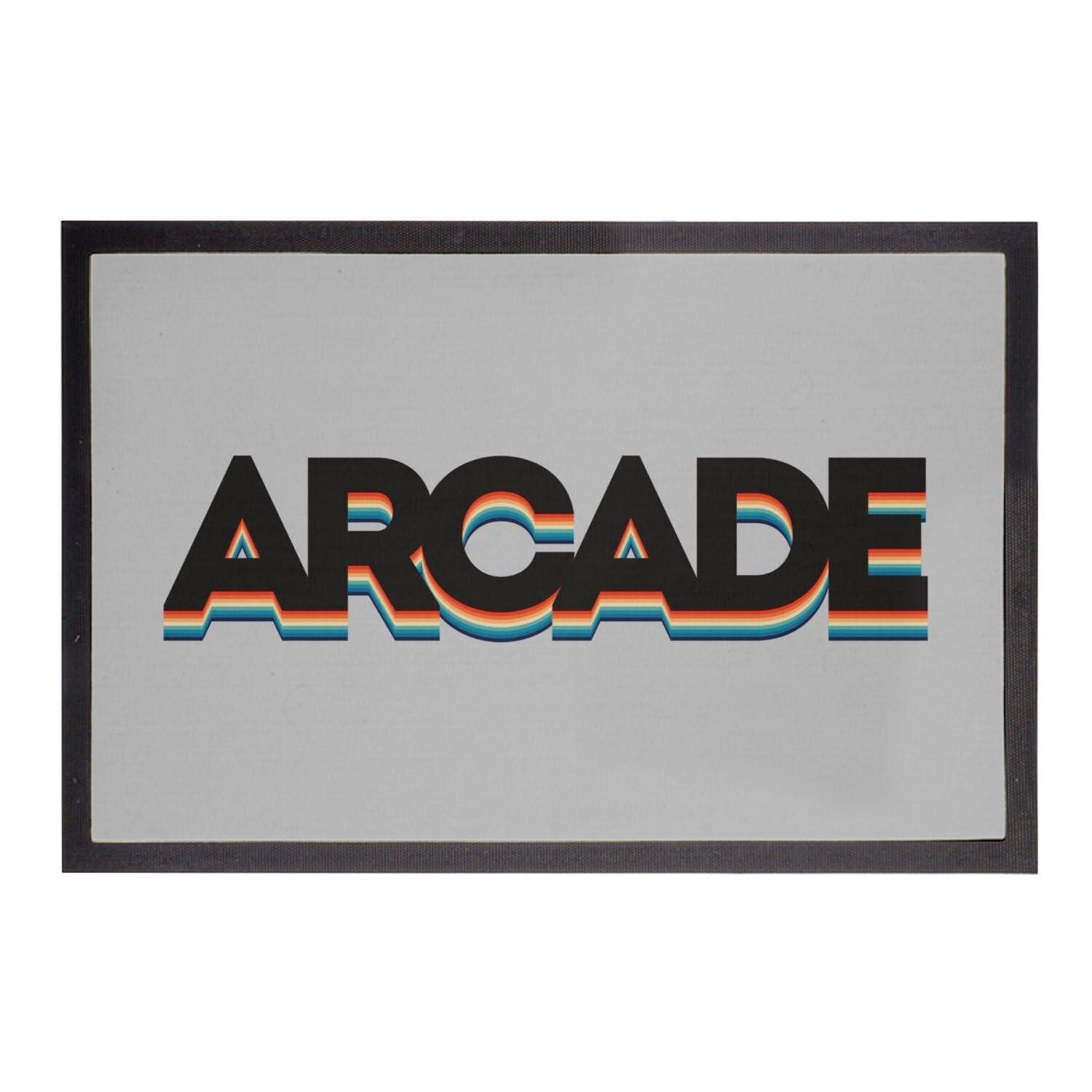 Tapis de sol Paillasson Gris Arcade Retro Classique 75x50cm pour entrée maison