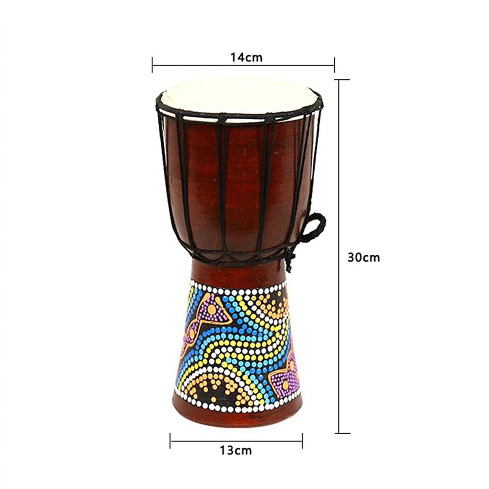 6-calowy Bęben Djembe Drewniany Tradycyjny Bęben Afrykański Bęben Ręczny Instrument Muzyczny Afrykański Bęben Instrument