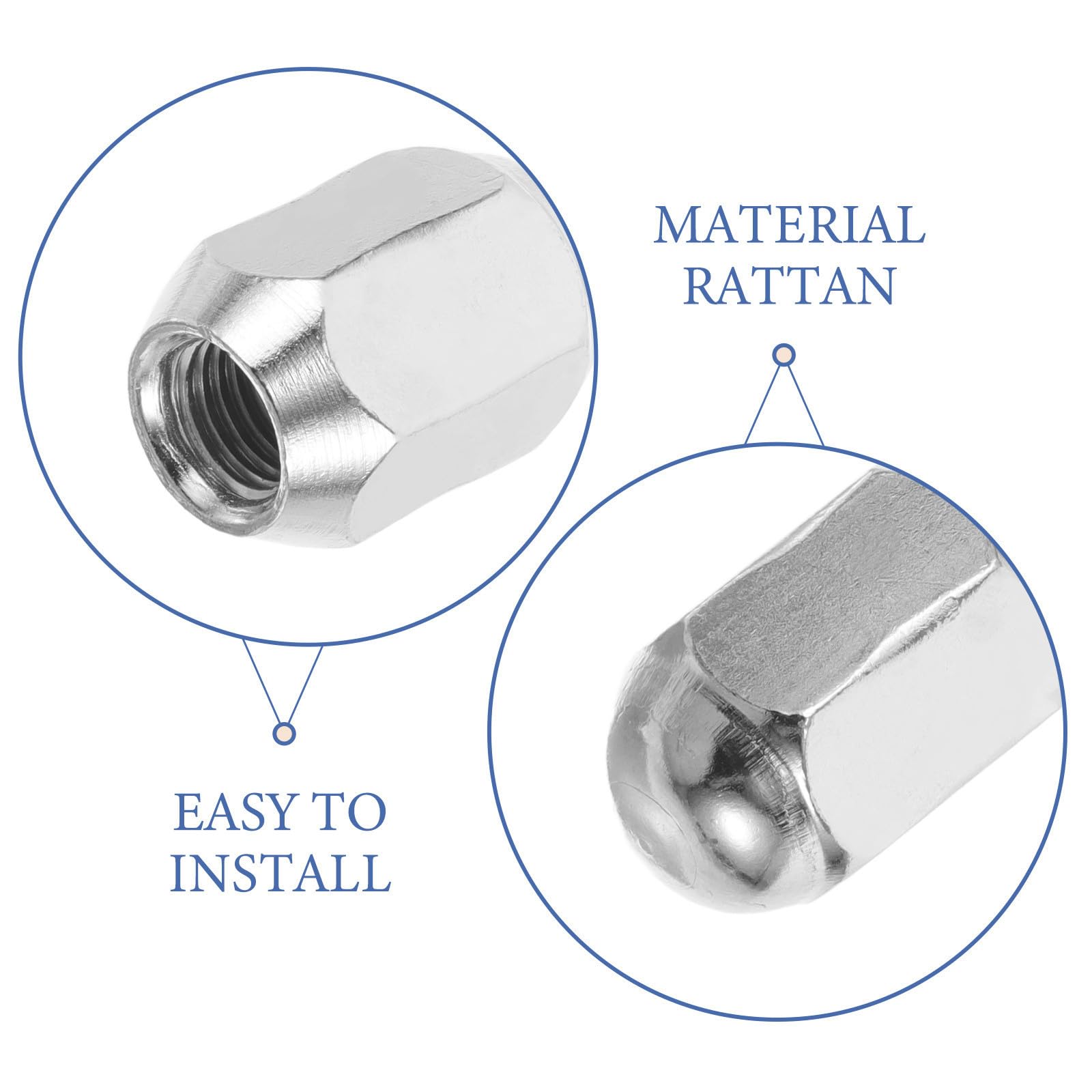 Healeved 16 Tuercas de Rueda de Acero Inoxidable M10x1.25, Ajuste Preciso y Resistencia Corrosión para Remolque y ATV