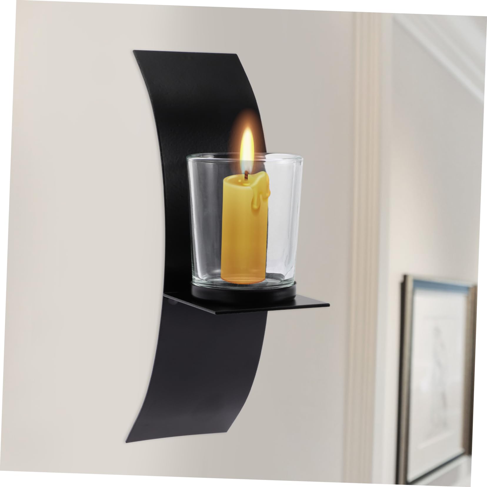 Portacandele Da Parete in Ferro Battuto, Portacandele Decorativo Da Parete Elegante Per Soggiorno e Camera Da Letto, Applique Per Candele Decorativa Per Interni, Arredamento Murale Classico