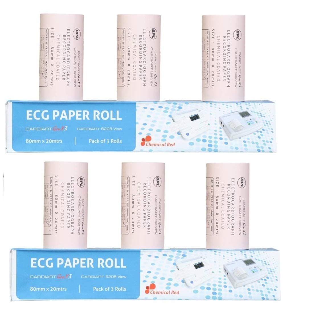 Aenon - BPL 6208 View ECG Thermal Paper Roll 80 x20 mm (2 Box, Each Contains 3 Roll)