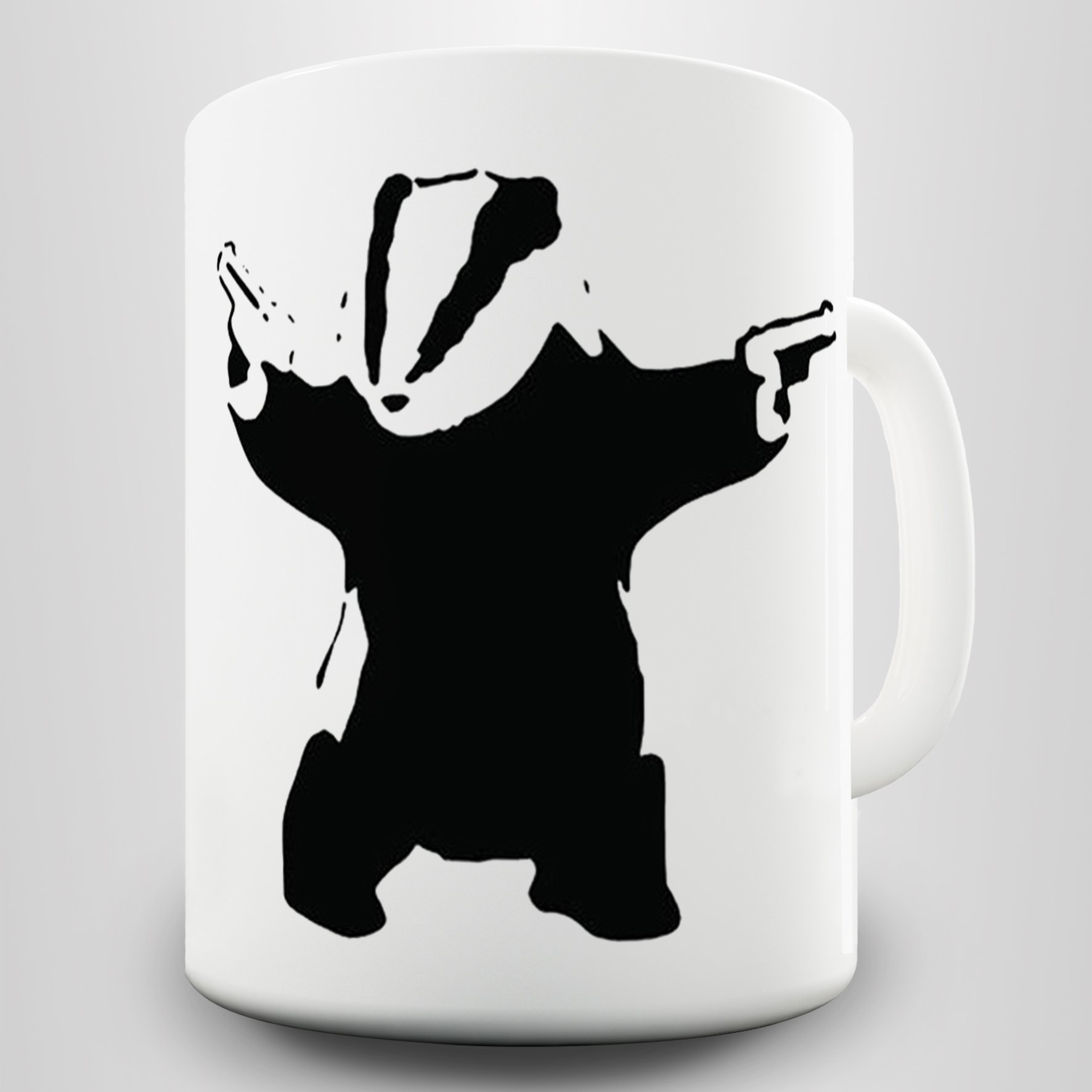 Banksy Style Badger Gift Mug