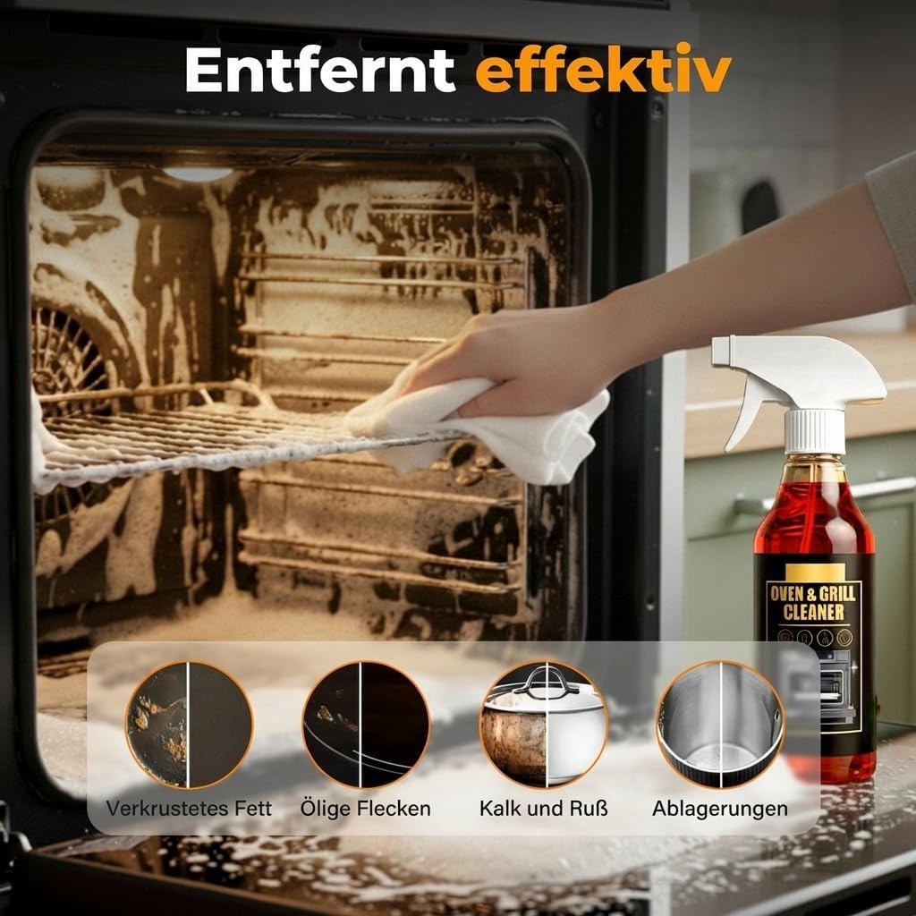 Backofenreiniger, 2026 Neu Oven Cleaner Spray, Backofenreiniger Extra Stark Multi Grillreiniger Und Ofenreiniger für Backofen, Grill, Herdplatte, Gegen Verkrustungen (3PCS)