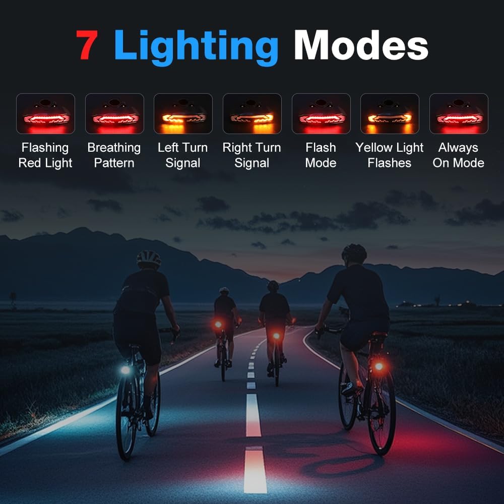 Fanale Posteriore per Bicicletta per Merida Big Seven 10-D 2023, Luce Posteriore della Bici, Sensore del Freno Intelligente, Impermeabile Ultra Luminoso, B Square