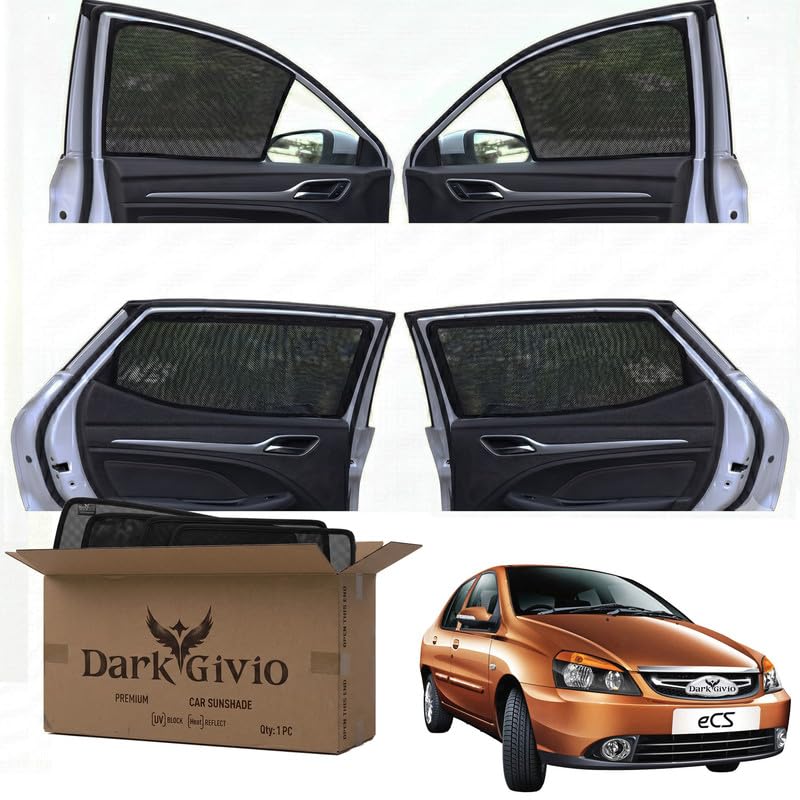 Image of Car Window Sun Shade Protector for Indigo CS | Exact Fit Non-Magnetic Half Cut Sunshade (Set of 4 /6) | UV Blocker Side Window Car Curtains & Interior Accessory