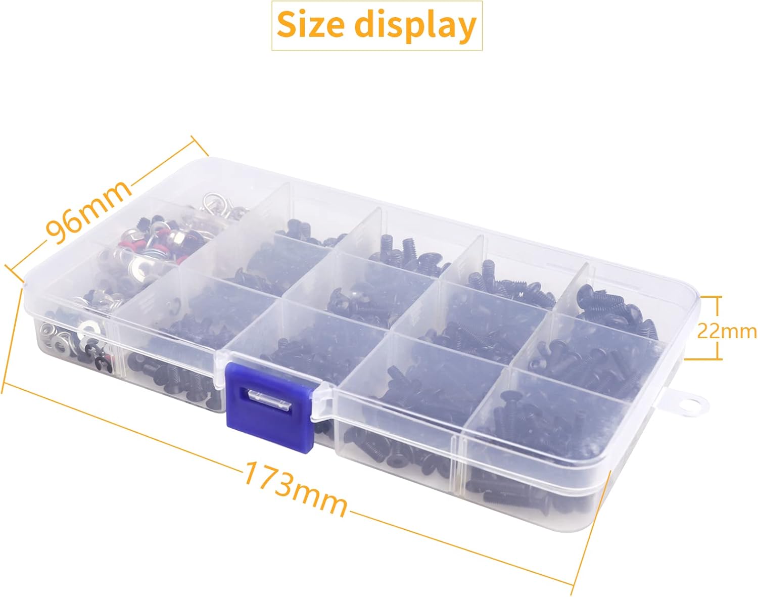 524PCS RC Screw Kit w/Screw Tray 17mm Hex Wrench & RC Hex Driver Bits Set for 1/8 1/10 1/12 Scale RC Cars