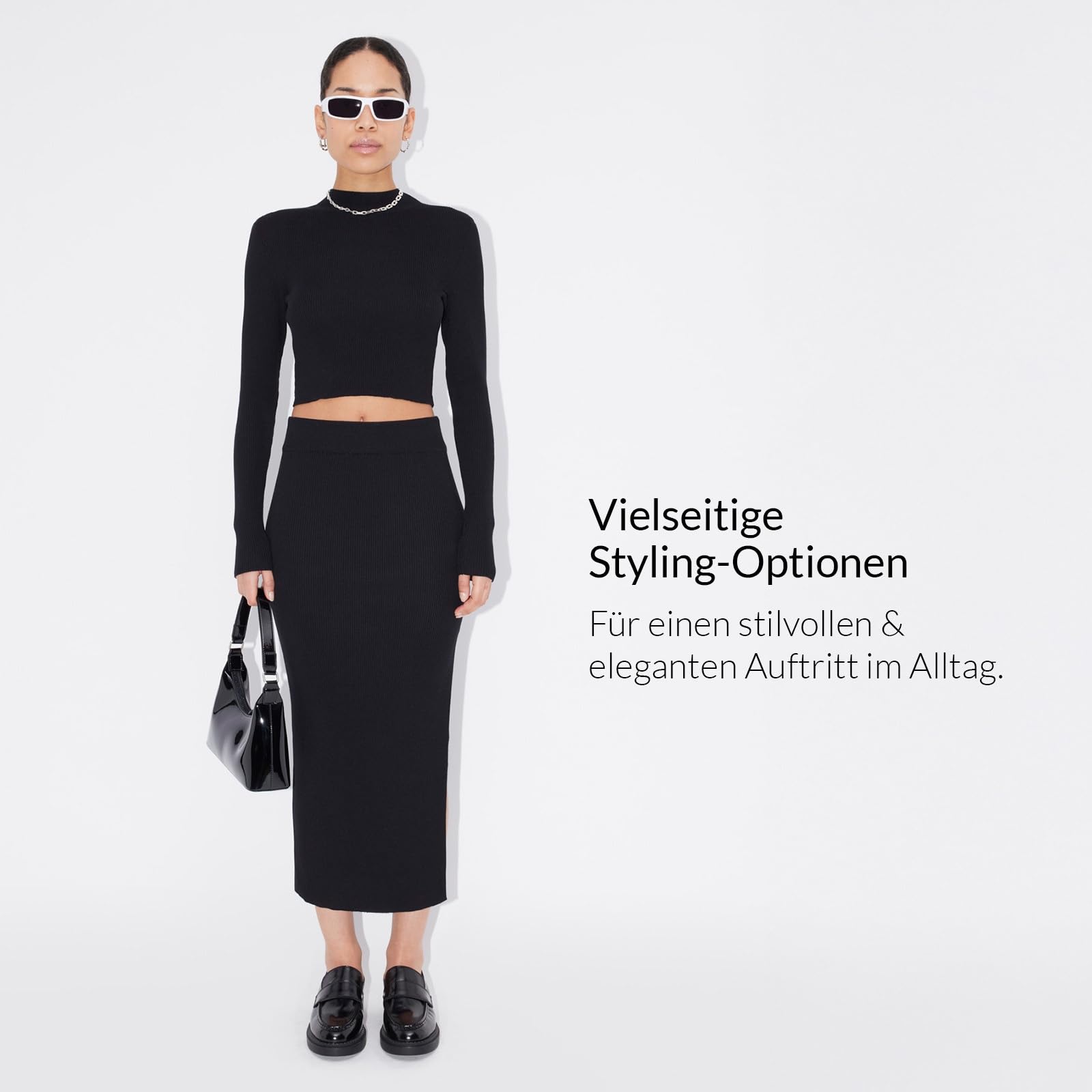 LeGer Phoebe Skirt - Rock Damen mit Seitenschlitz - körpernahe Passform - Rock aus Strick - Mode für Damen - by Lena Gercke - Gr. 34-44