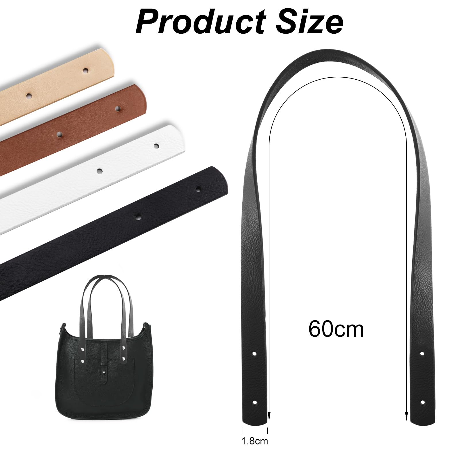 IBXWMNG Ensemble De 2 Pu Poignées Sac En Cuir Universel Accessoires, Poignée De Remplacement Avec Boucles, Sangles De Rechange Pour Sacs De BRICOLAGE Pour Une Touche De Classe Et De
