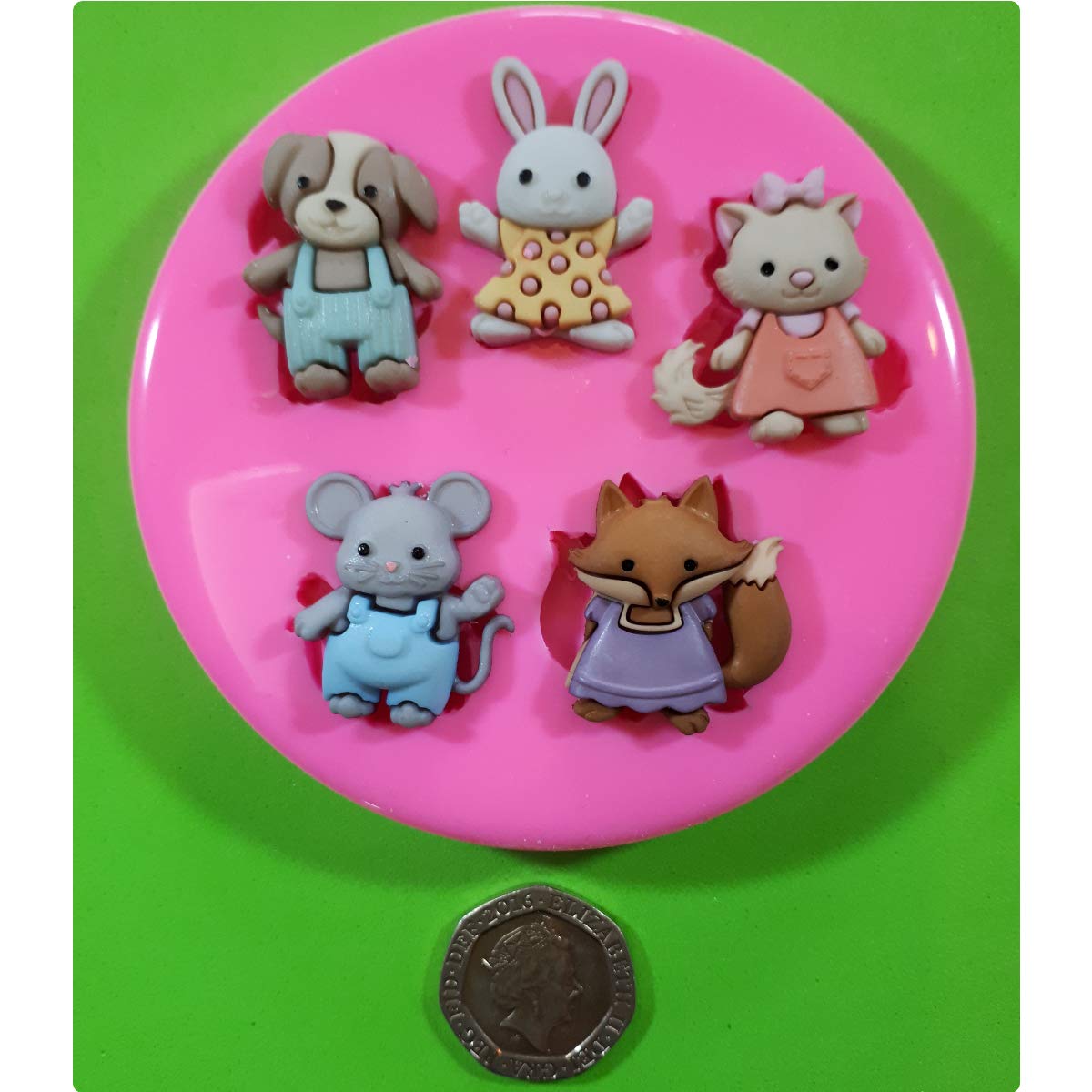 Fairie Blessings Moule En Silicone Pour Décoration De Gâteaux Motif Chien Chat Lapin Souris Renard