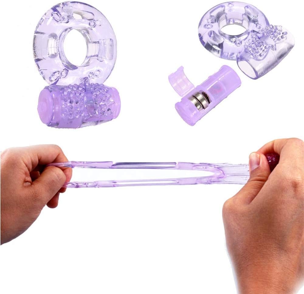 Stretchy & Reusable Clit Stimualte V`í`b`rá`tịņg P`ê`ñ`is Ring Great Toy for Male Éjác`ulá`tíóns