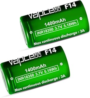 IMR 18350 1400mAh 3A Flat top Rechargeable Battery (Pack of 2) F14