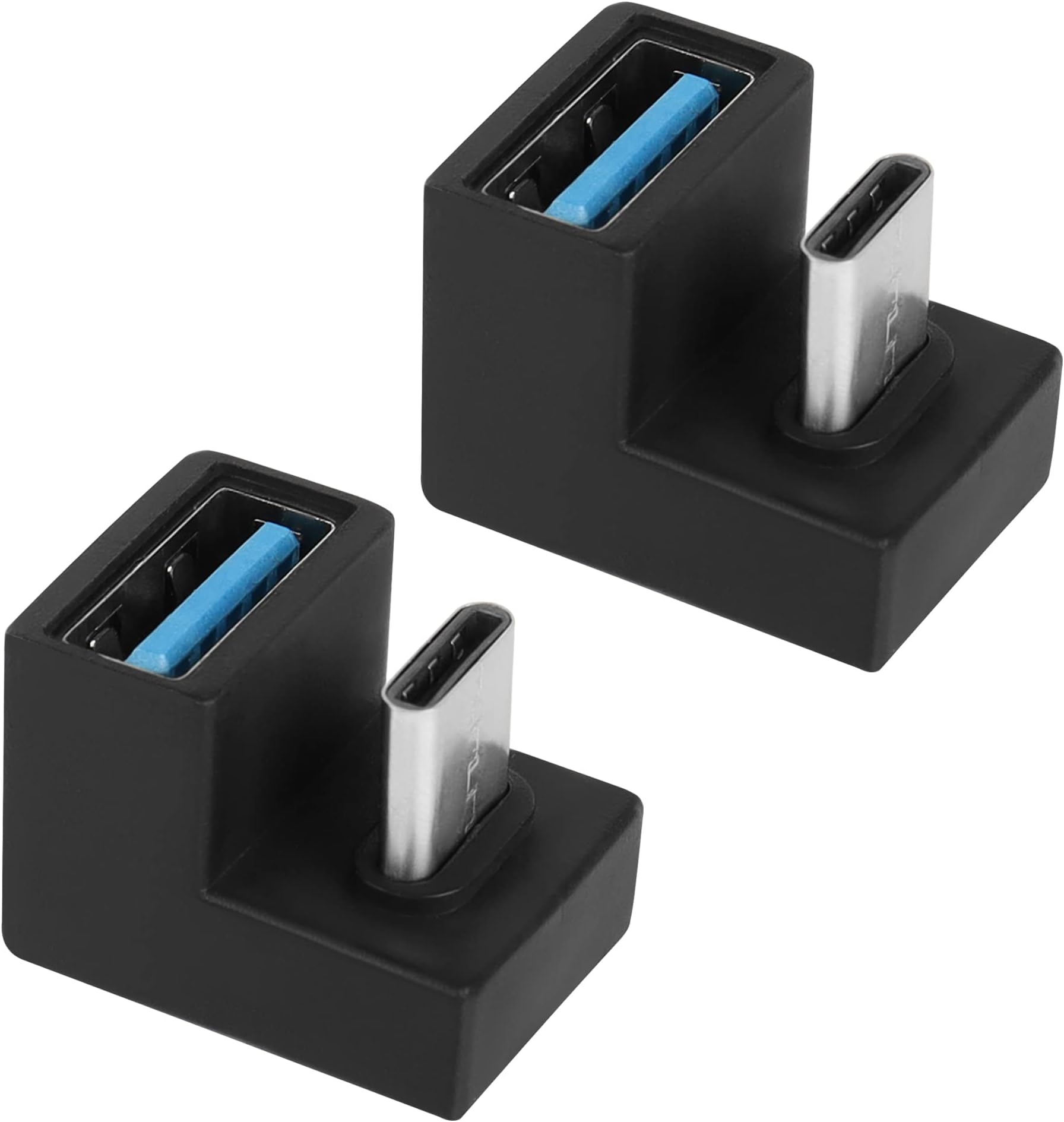 U-Shape USB C to USB 3.1 Adapter 180 Degree Type C Male to USB A3.1 Female Coupler Connector 10Gbps Support Data Transfer OTG 2Pcs