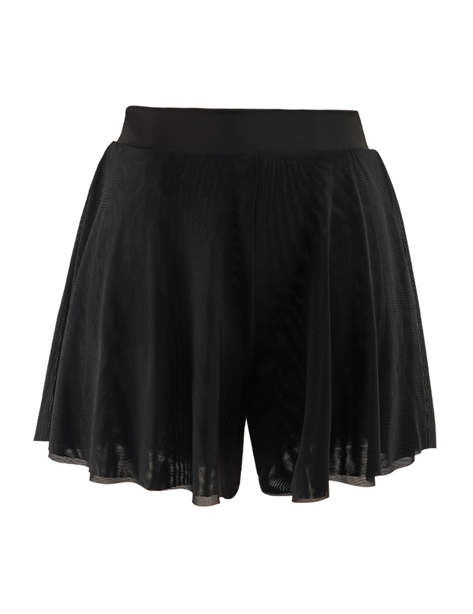 DaydanceWide Leg Teens Women Short Culottes Pull On Ballet Skirts Shorts 2 Layers of Mesh