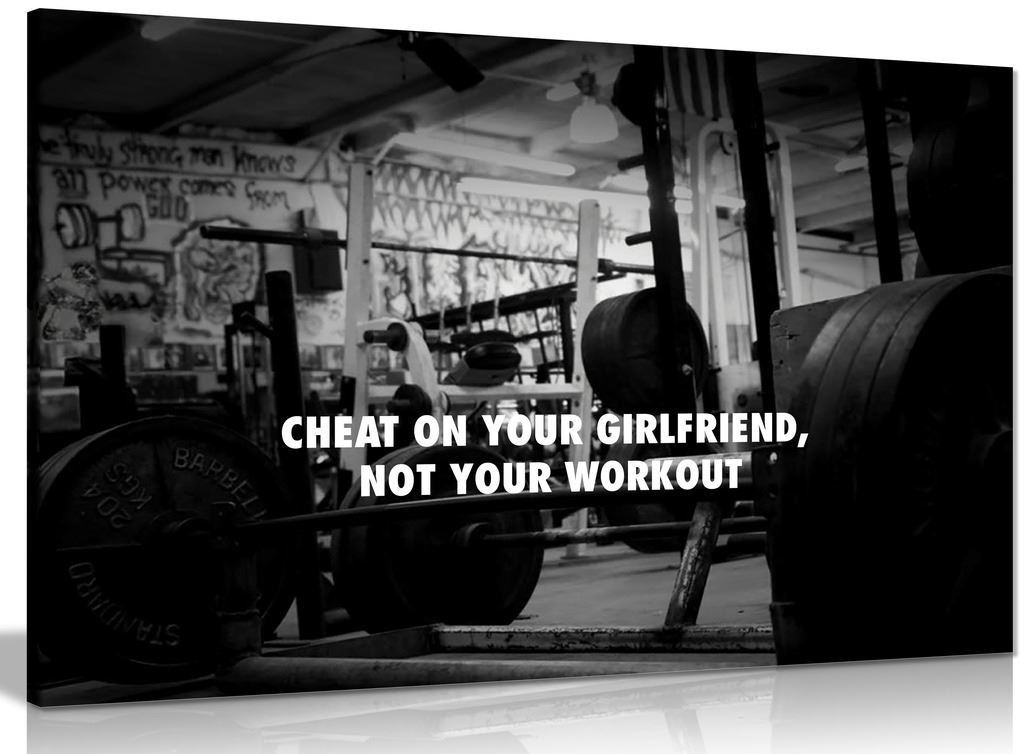 Panther Print Gym Motivation Canvas Wall Art Picture Print (12X8in)