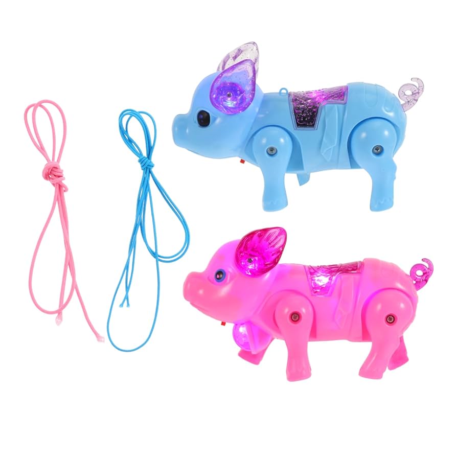 豚のおもちゃ Amazon | MOLUCKFU 2個電子歩行豚のおもちゃ 光と音楽付き 子供
