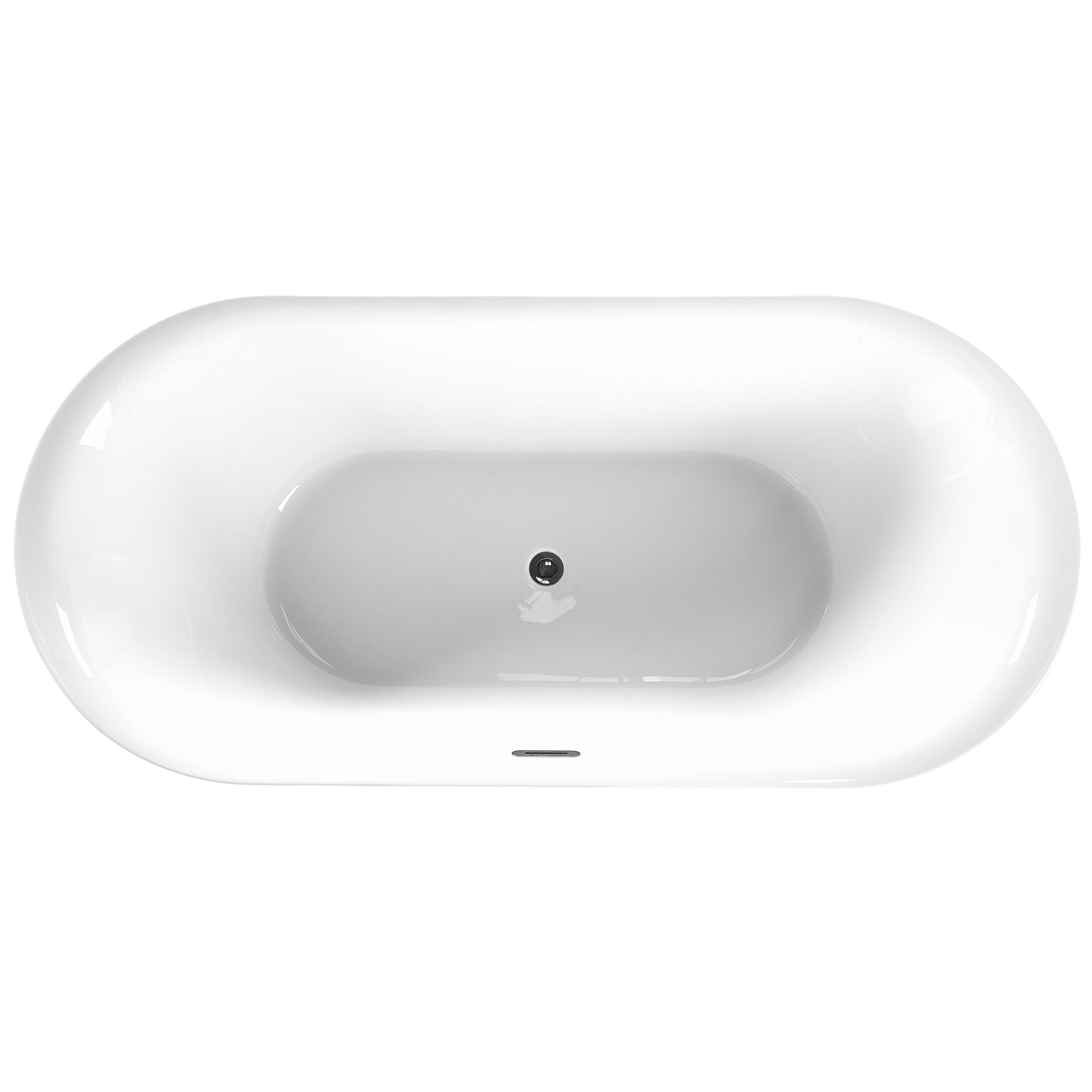 Bañera independiente de acrílico sanitario blanco brillante individual 180 x 80 cm ovalada estilo moderno Carrera