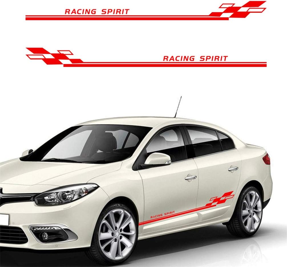 車のサイドステッカー Renault ストライプデザイン スタイリッシュストレートライン カッティング防水スカート装飾デカール 3 17cm ブラック Aペア ステッカー デカール 車 バイク Amazon