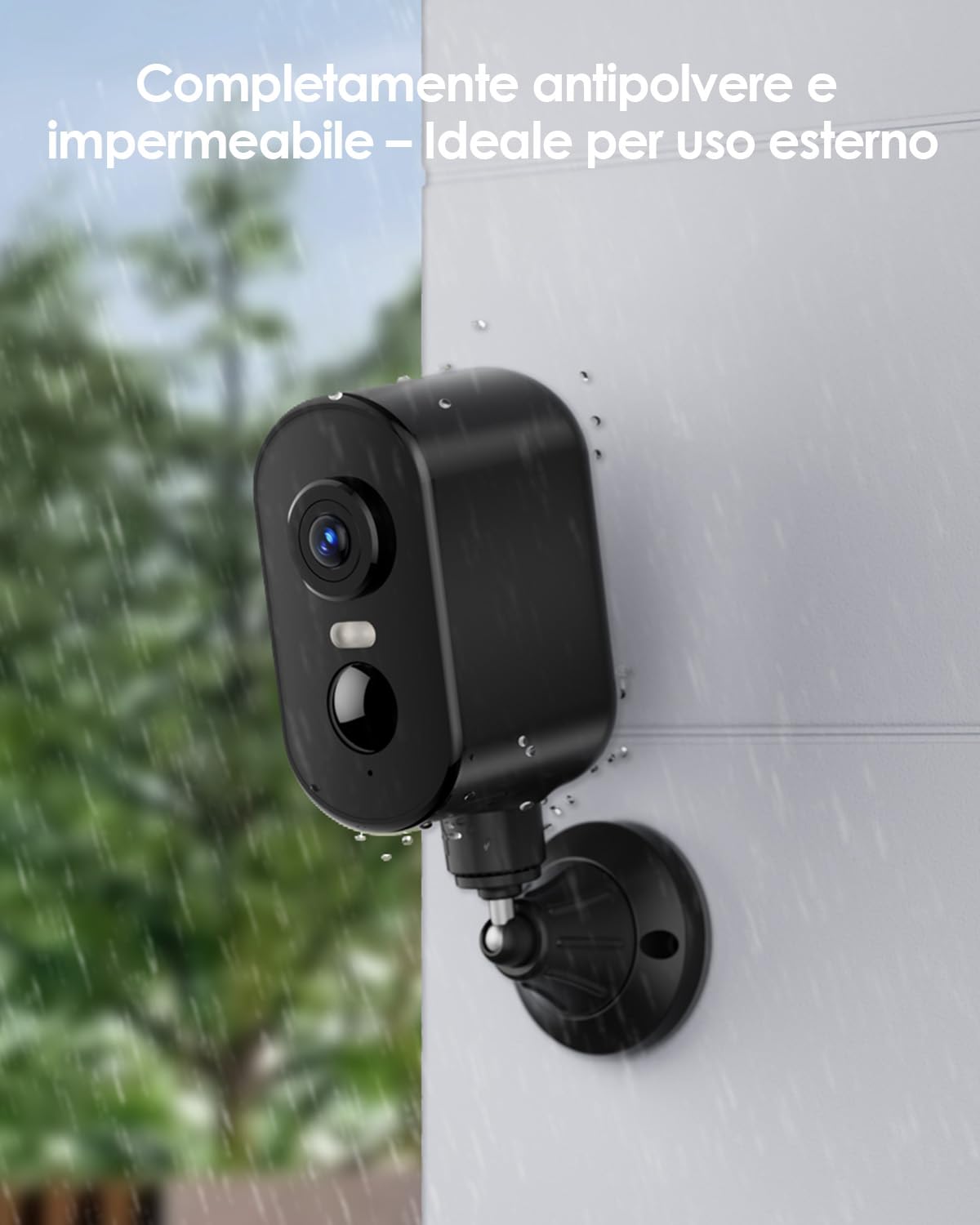 CZEview Telecamera di Sicurezza IP65, 2k, WiFi/Ethernet, Visione Notturna 10m, Audio Bidirezionale, Rilevamento Movimento (nero)