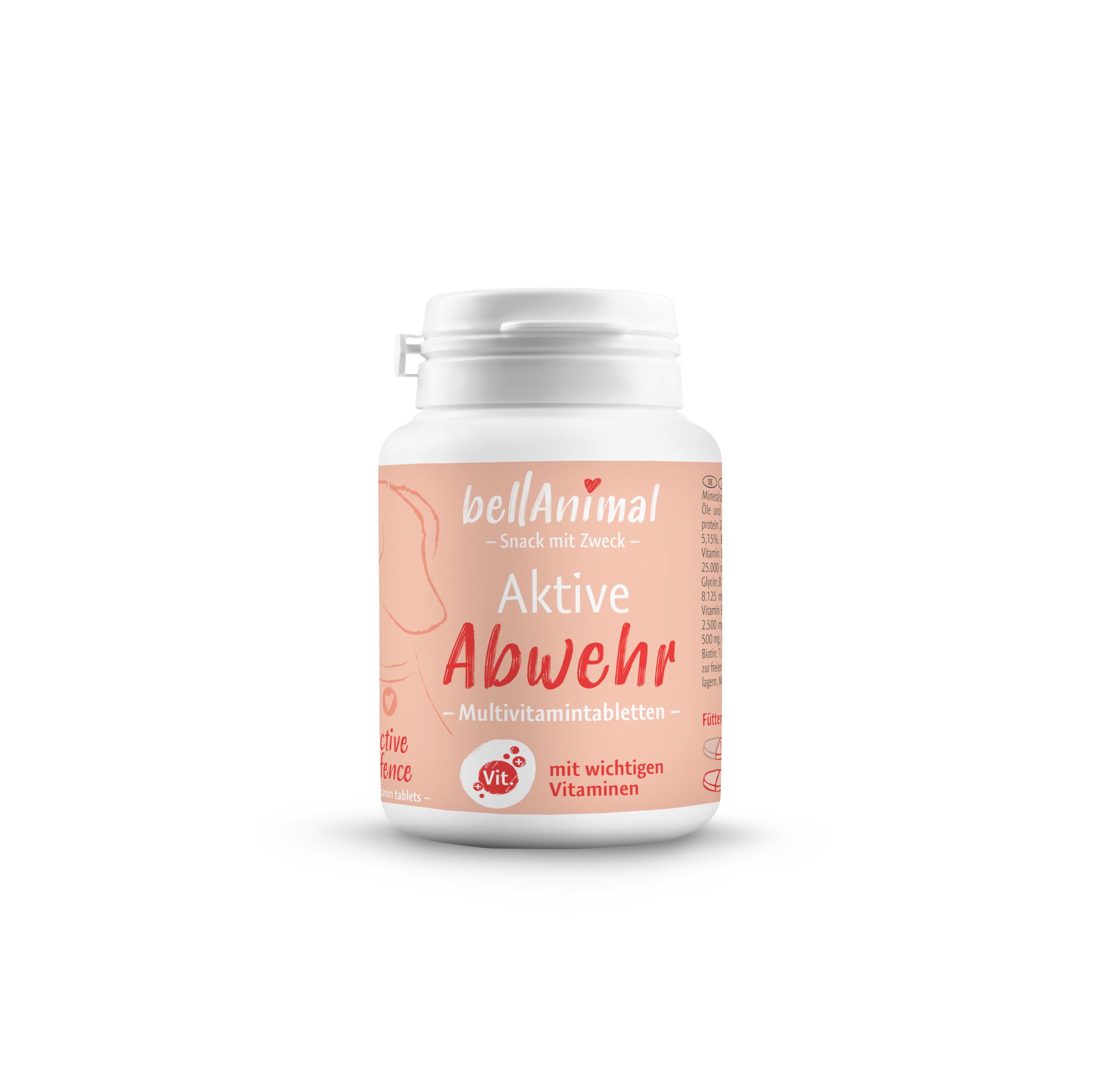 bellAnimal - Aktive Abwehr - Multivitamintabletten - 64g (1 x 0,06kg) ca. 80 Tabletten