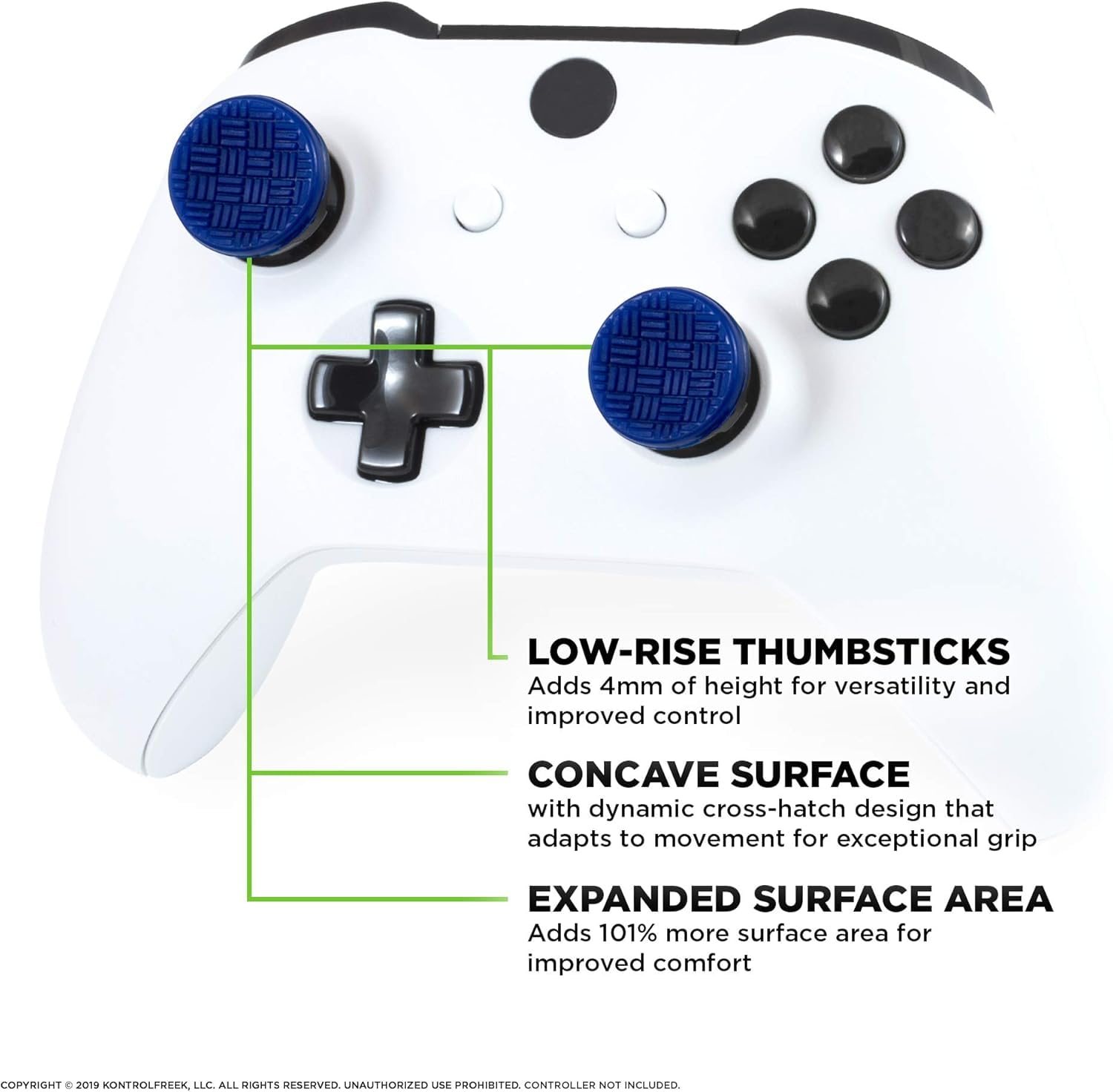 KontrolFreek Omni Xbox Thumb Grips | 2 Low-Rise Concave Controller Grips for Xbox Series X|S & Xbox One Controller | Enhanced Grip for All Game Genres | Blue - 2