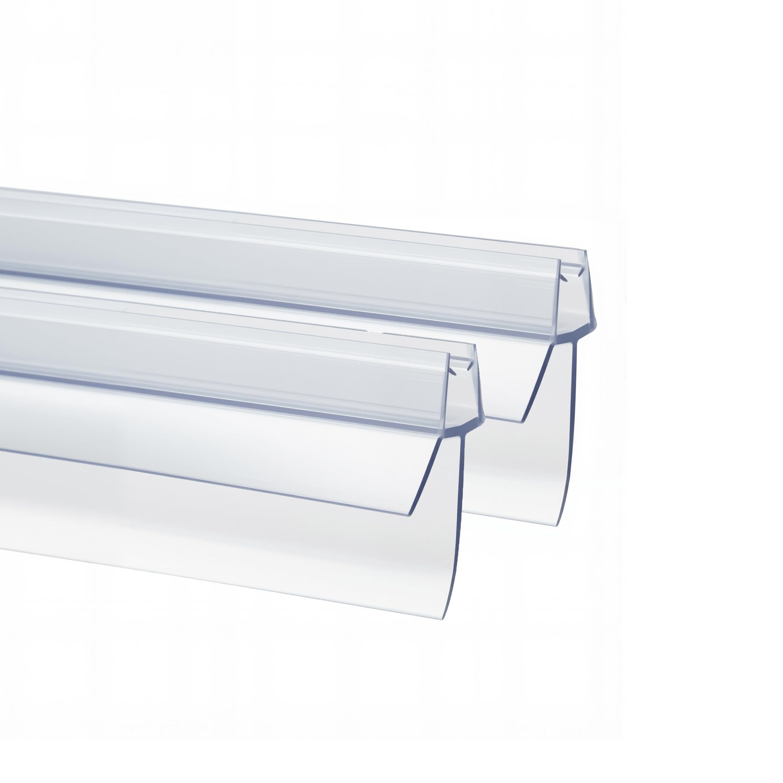 2Pcs 90cm Shower Door Seal Strips, for 4-10mm Glass up to 23mm Gap, Flexible and Sturdy, Black and White, Superior Leakage Protection, Universal Compatibility (Clear, for 6-8mm Glass)