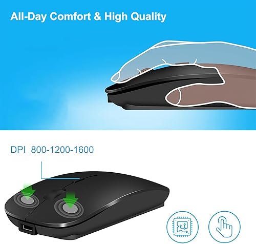 Miniatura 5 de Ratón inalámbrico Bluetooth USB C para MacBook Air Pro iMac Laptop Computer, Ratón C silencioso inalámbrico recargable para Mac DesktopiPadSurface