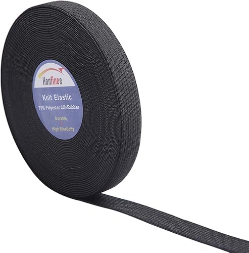 Miniatura 15 de HANFINEE Banda elástica tejida de 2 pulgadas de ancho con gran elasticidad para manualidades de costura, cintura, colcha, puños (blanco, 10 yardas)