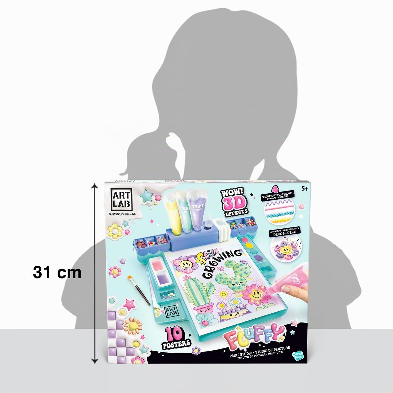 Canal Toys - Art Lab - Estudio de Acuarelas 3D con Pósters | Todo Incluido: Acuarelas, Pintura 3D, Plantillas, Decoraciones, Pósters, Pincel y Más