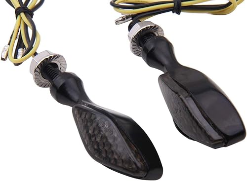 Miniatura 3 de Black Short Stem mini LED Turn Signal Lights Indicators Blinkers Compatible for 2016 Kawasaki Ninja H2R