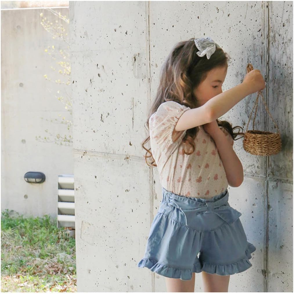 Colorful Childhood Girls Ruffles Jean Shorts Toddler Stretch Denim Bow Skirt Shorts Summer Beach Sports Short Pants - Image 4