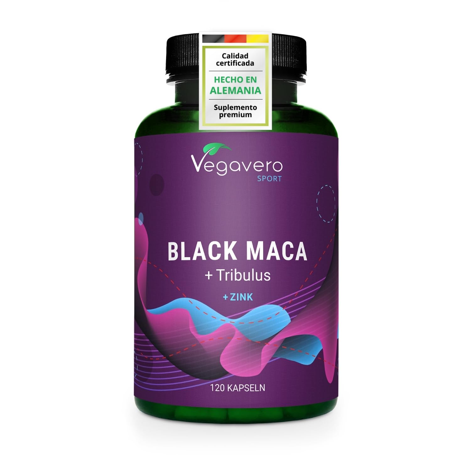 Maca Negra + Tribulus Terrestris + Zinc | PARA 4 MESES | Dosis Más Alta | VIGORIZANTE | Fuerza + Energía + Resistencia | Vegano & Sin Aditivos | Vegavero