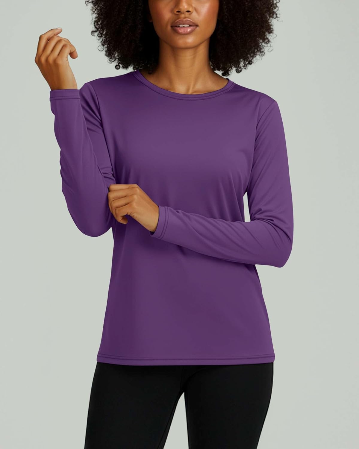 Real Essentials 4 Pack: Women's UPF 50+ Quick Dry Fit Sun Shirts Long Sleeve UV SPF Hiking Top Outdoor (Available in Plus) - Image 3