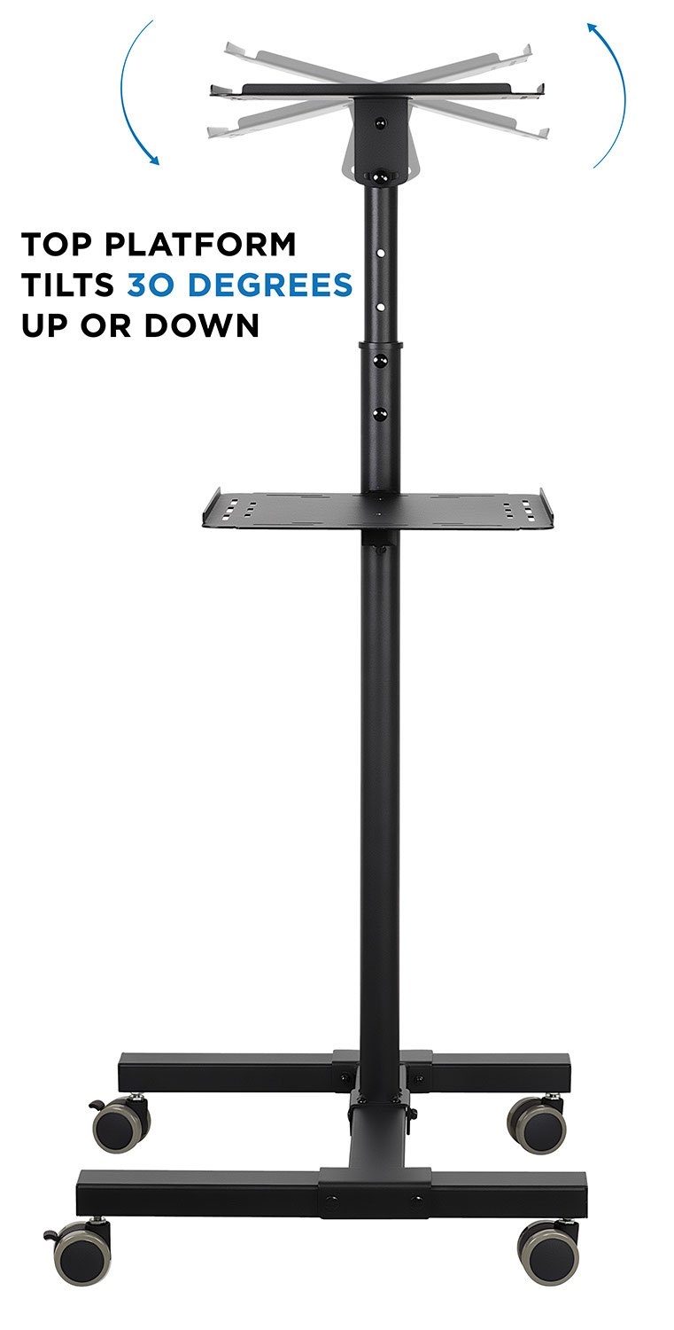 MountIt! Mobile Projector and Laptop Stand (2 Shelves), Rolling Cart