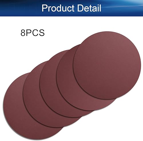 Miniatura 4 de Auniwaig Disco de lijado PSA de 12 pulgadas, grano 180, óxido de aluminio, autoadhesivo, papel de lija de forma redonda, sin agujero para papel de