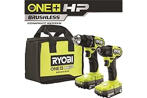 Ryobi ONE+ HP 18V Brushless Cordless Compact Drill and Impact Driver Combo Kit