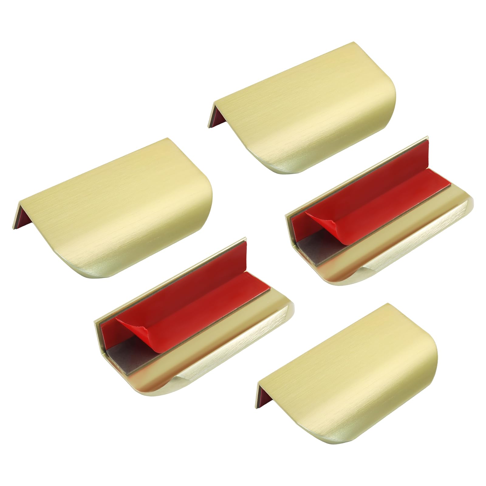 View 1 of Murtenze Adhesive Edge Finger Pulls, Gold, 3.15"