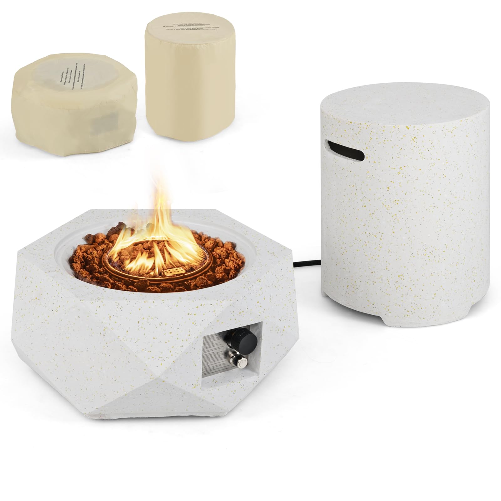 Amazon.com: Tangkula Propane Fire Pit Table Set, 28” Hexagon