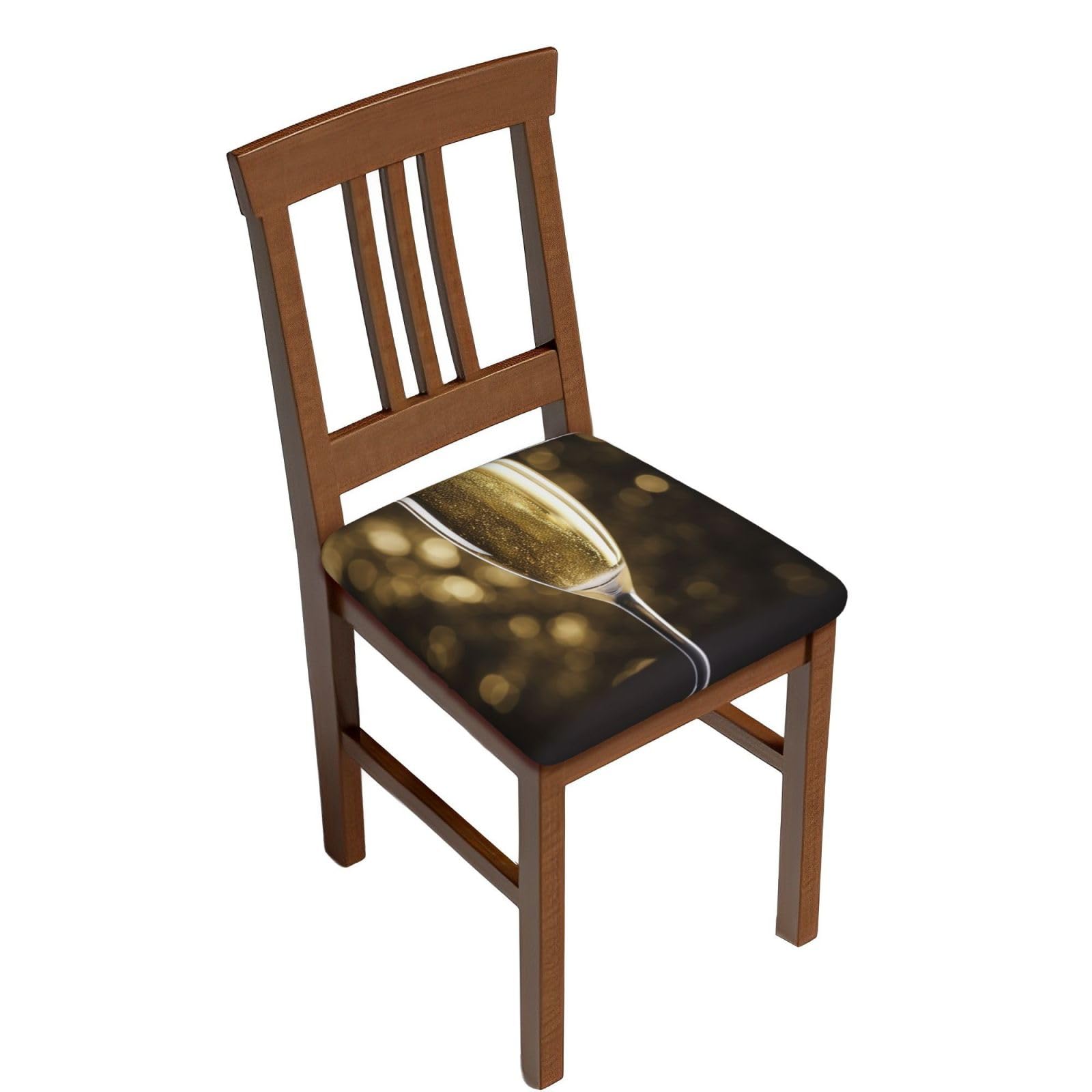 DWVTSLH Champagne Bar Stool Covers Square, Four Pieces High Elastic Soft Seat Cushion Cover Protector Washable Barstool Slipcovers Nonslip Replacement Square Bar Chair Covers