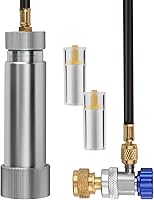 Vista 1 de Lichamp Inyector de Aceite de CA R134A, Kit de Inyector de Tinte de Refrigerante A/C R1234YF con Acoplado Ajustable y Comprobadores de Aceite