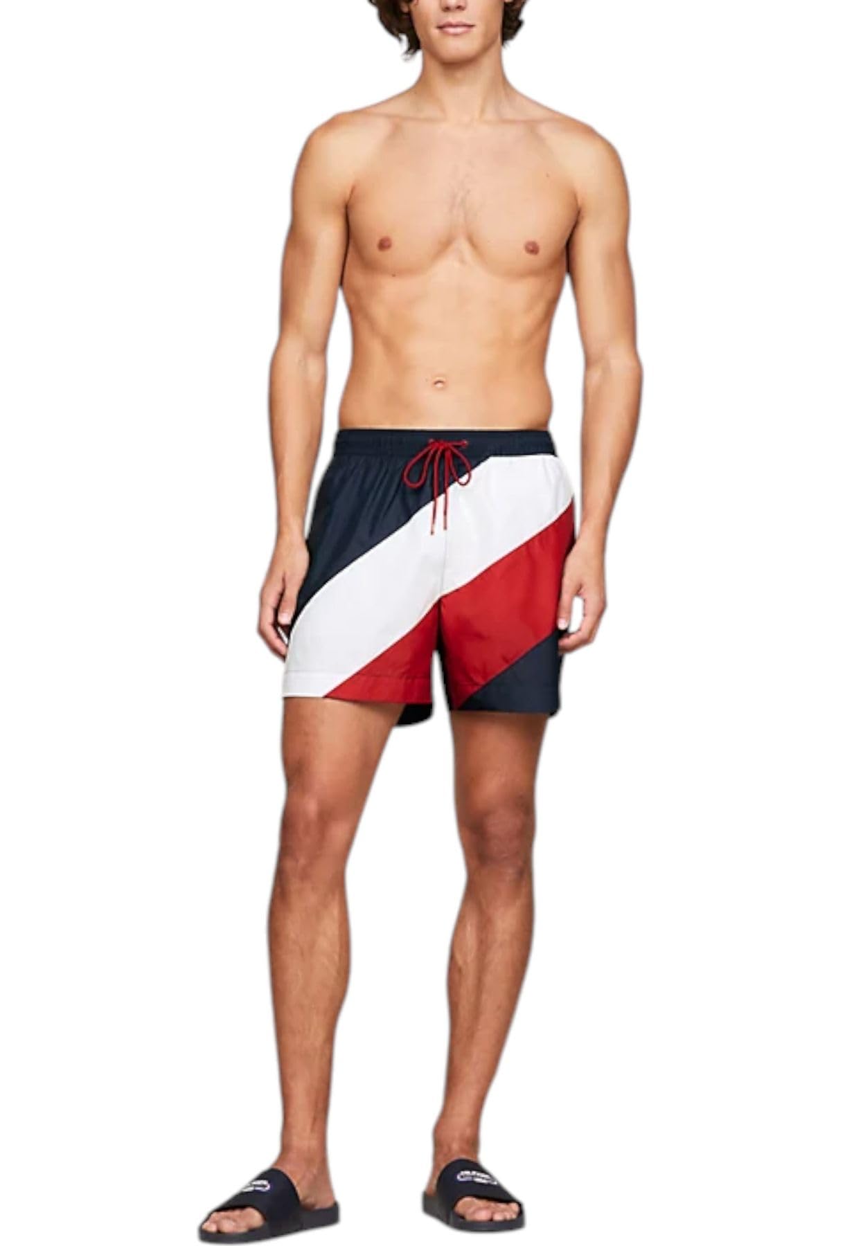 Tommy Hilfiger Pantaloncino da Bagno Uomo Medium Drawstring Lunghezza Media, Blu (Desert Sky), XXL
