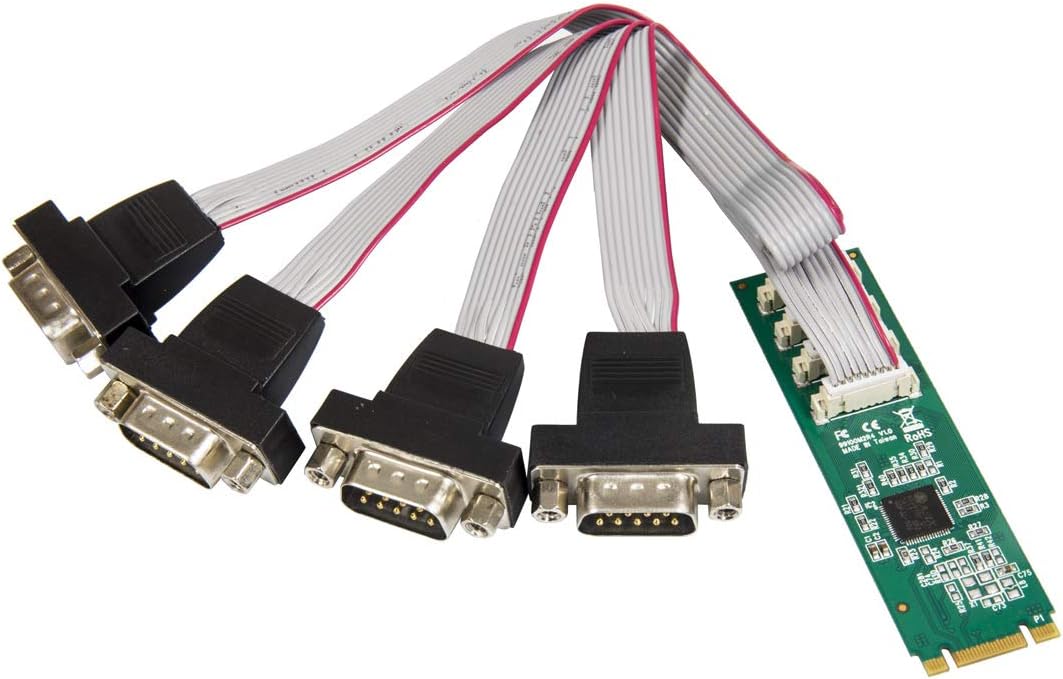 IO CREST 2 Port RS-232 DB9 Serial M.2 B+M Key Controller Card SY-PEX15066