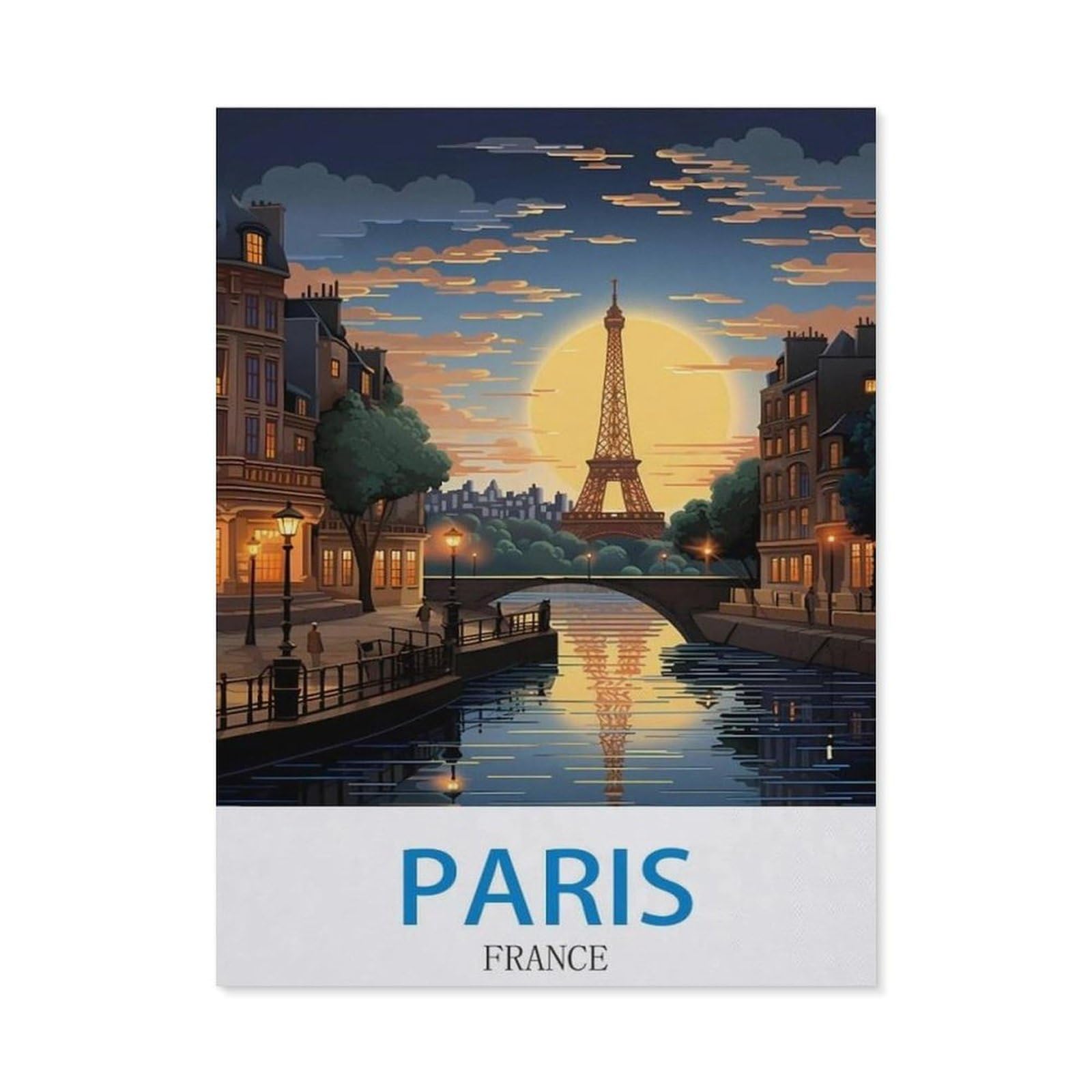 Paris France，Tin Sign Vintage Retro Man Cave Bar Pub Shed Novelty Gift Aluminium Metal Tin Wall Décor Sign(15x30cm）6x12 inch-EE60