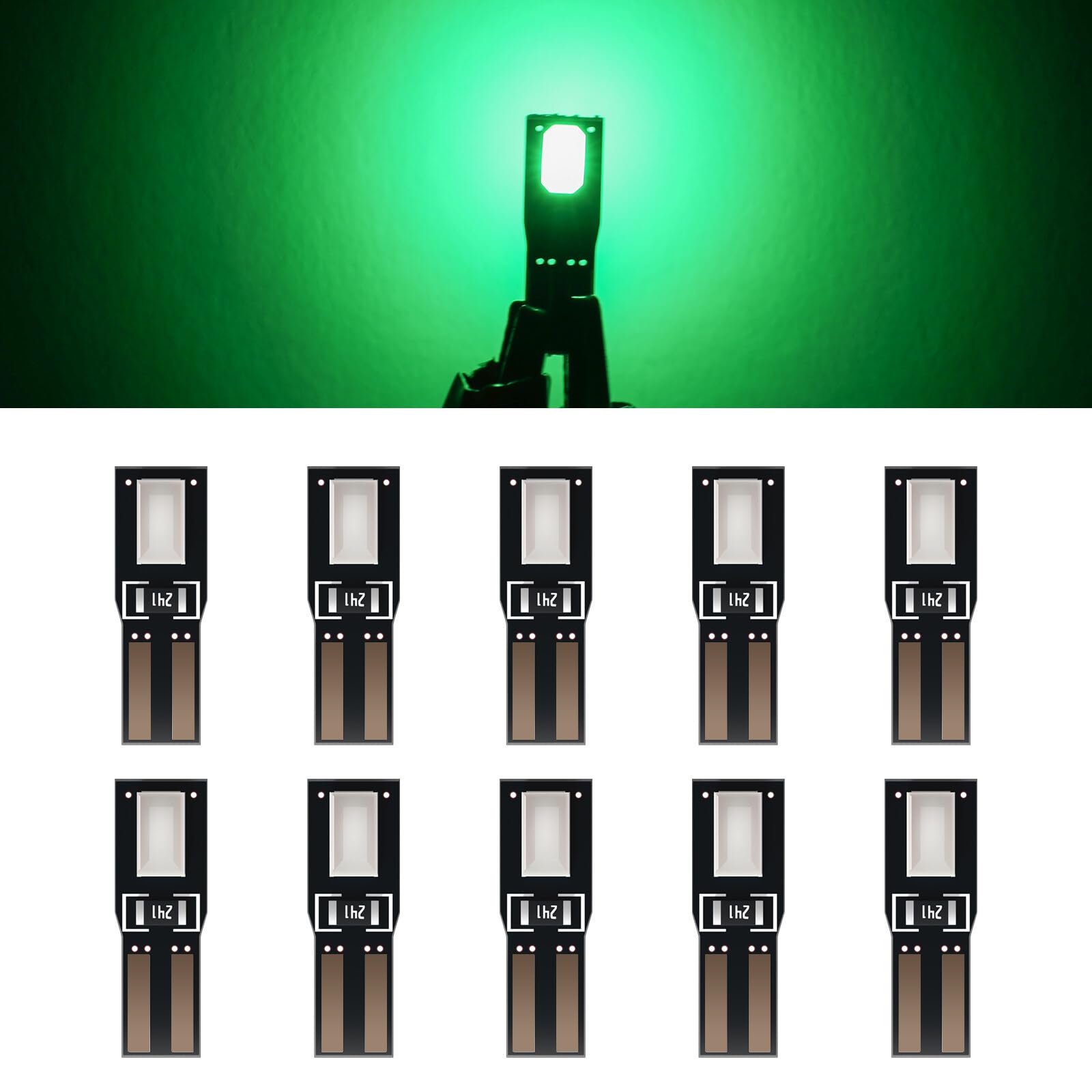 ECCPP 10x Instrument Cluster Dash Panel Lights T5-2-5630-SMD-Green