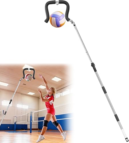 Entrenador de púas de voleibol, longitud retráctil de 64 a 85 pulgadas, entrenamiento de voleibol Sensación de pelota real para servir, pinchar,
