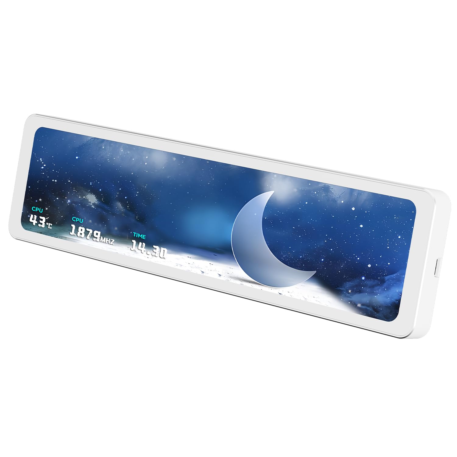 Thermalright Trofeo Vision 11.3 LCD White,1920x400 Resolution-Support Switching Between Multiple Dynamic Images/Videos,Magnetic Display Screen-11.3in,Customize Display-Image/Video