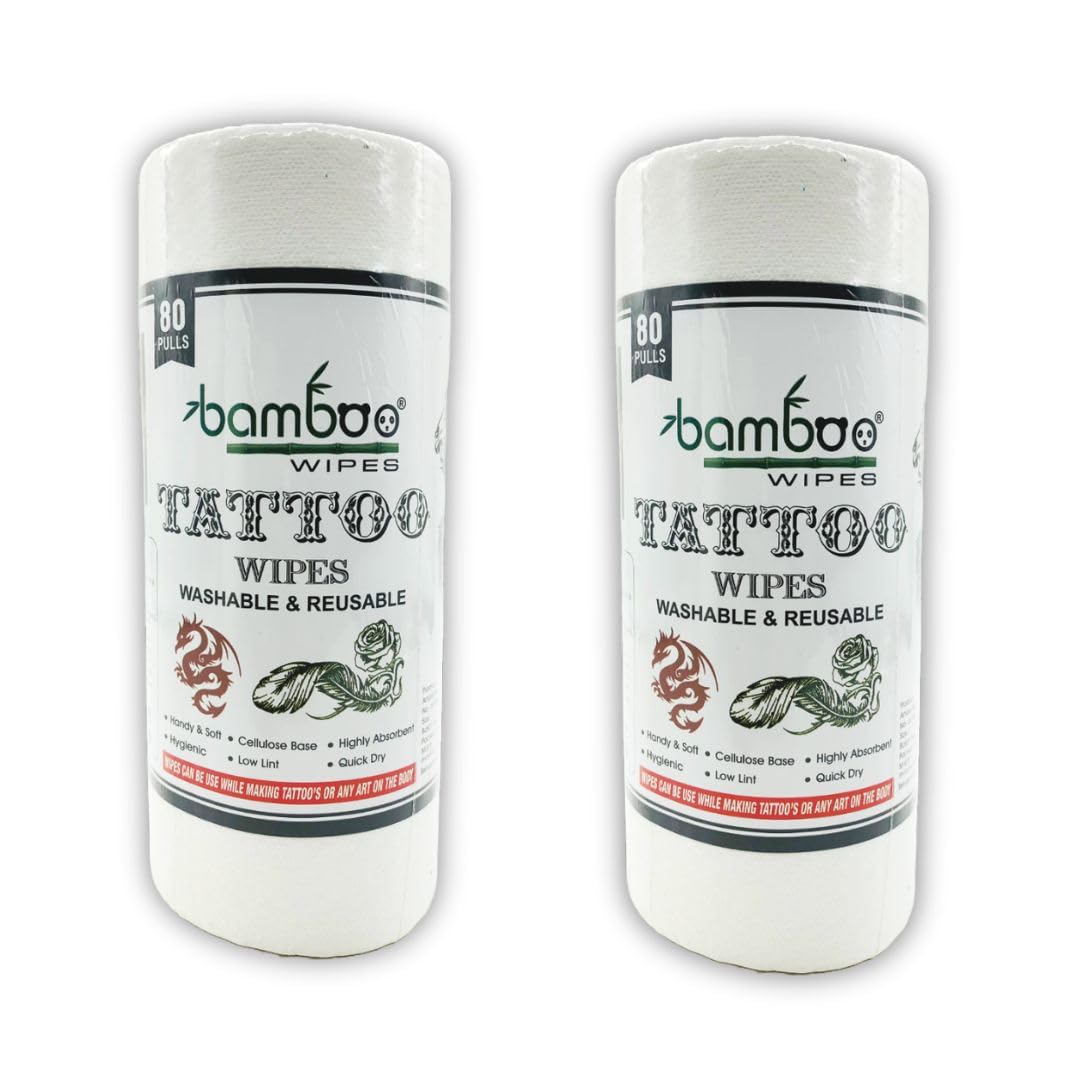 Lint Free Disposable Non Woven Tattoo Tissue Cleaning Wipes Roll | Combo Of 2 Rolls (160 Wipes) | Oil, Greese And Water Absorbent Ability
