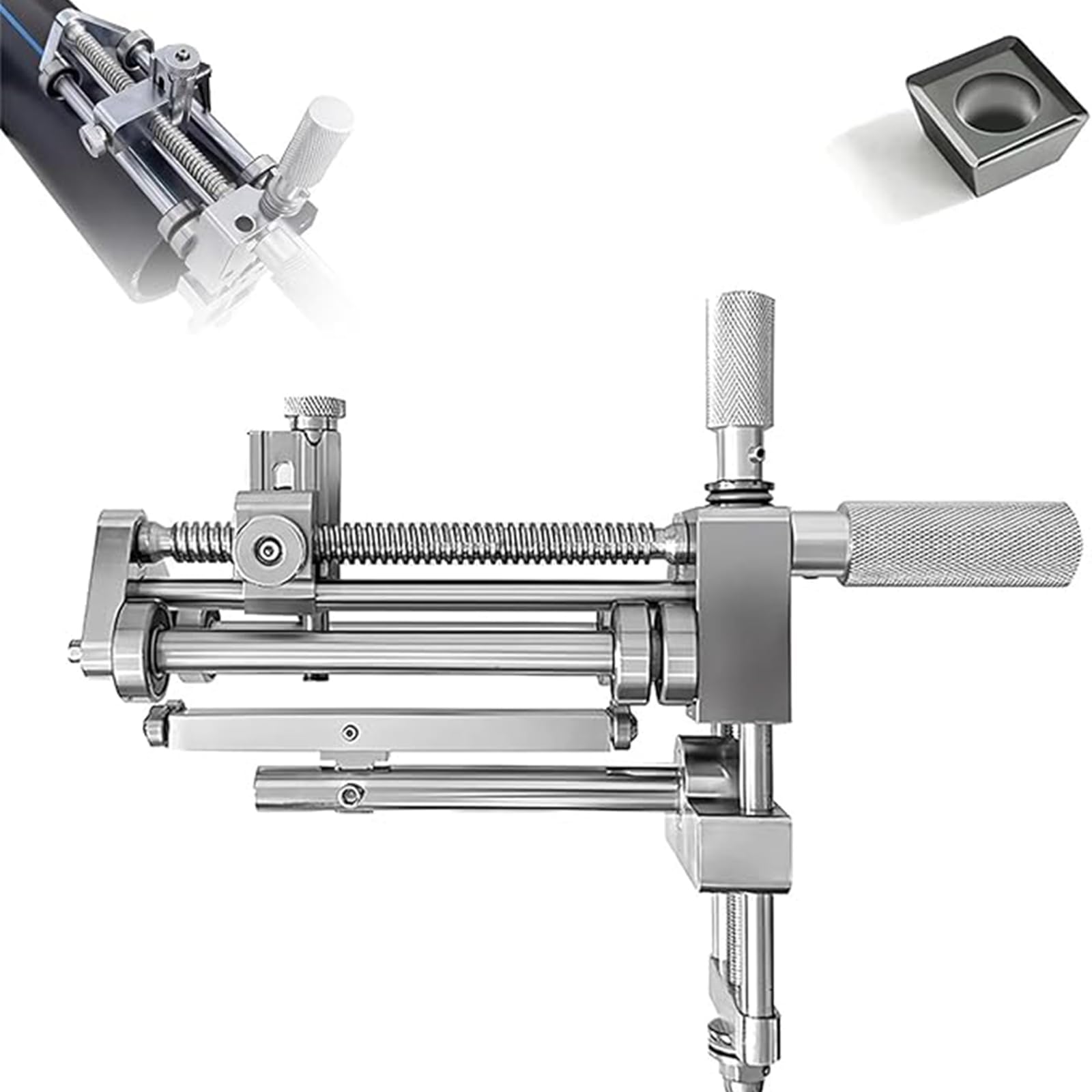XNZJHPP Efficient Manual Rotary Pipe Scraper Tool for PE & PPR Pipes - Includes Extra Cutters Heads for Superior External Scraping Performance